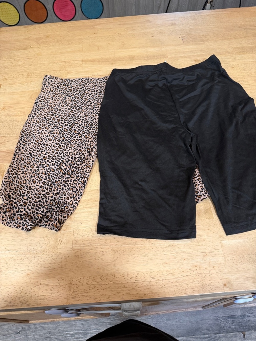 Kids Black and Leopard Print Bike Shorts - Comfortable Active Bottoms(6)